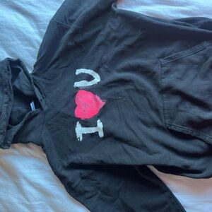 Balenciaga Black Hoodie with Red and White Design